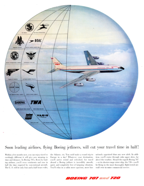 Boeing 707 and 720. Holiday magazine, May 1958.