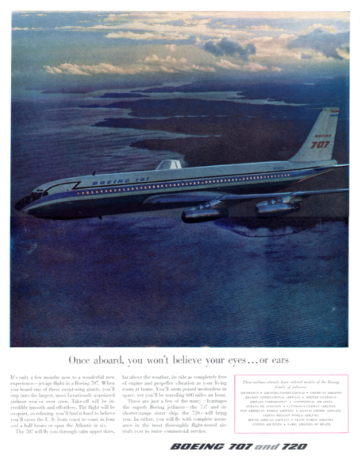 Boeing 707 and 720. Holiday magazine, June 1958.