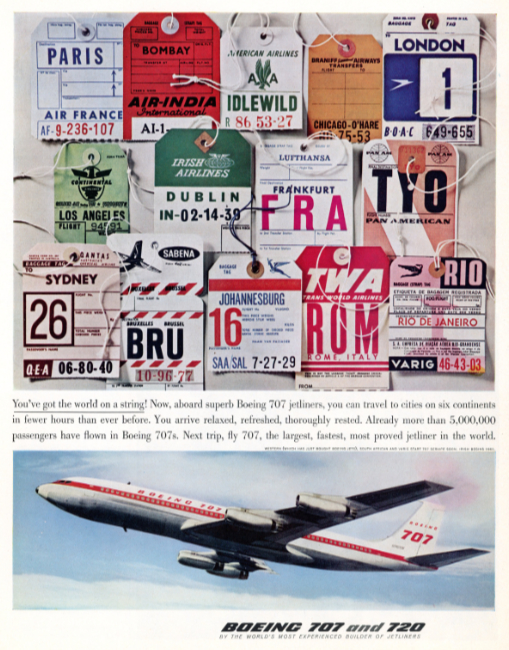Boeing 707 and 720. Holiday magazine, June 1960.