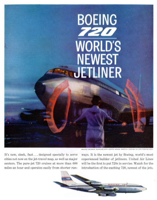 Boeing 720. Holiday magazine, May 1960.
