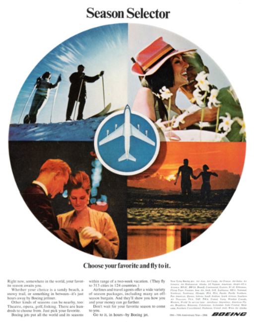 Boeing Jetliners. Holiday magazine, November 1966.