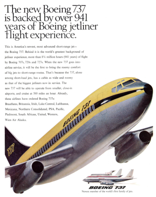 Boeing 737. Holiday magazine, December 1966.