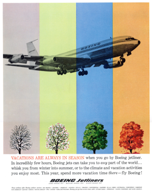 Boeing Jetliners. Holiday magazine, April 1962.