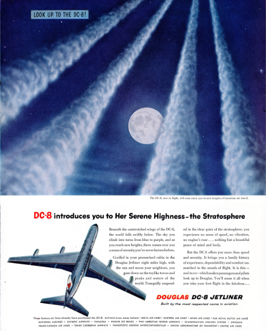 Douglas DC-8. Holiday magazine, September 1958.