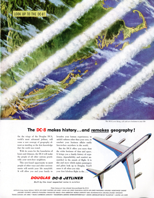 Douglas DC-8. Holiday magazine, November 1958.