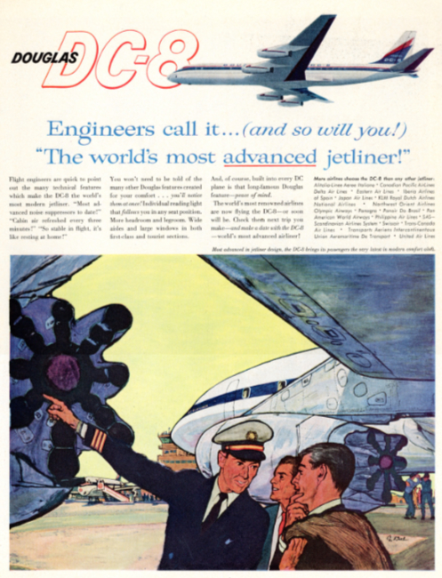 Douglas DC-8. Holiday magazine, May 1960.
