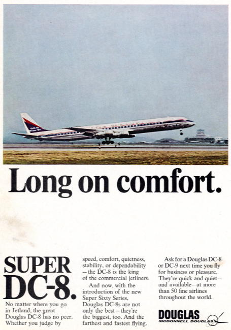 Douglas Super DC-8. Holiday magazine, August 1967