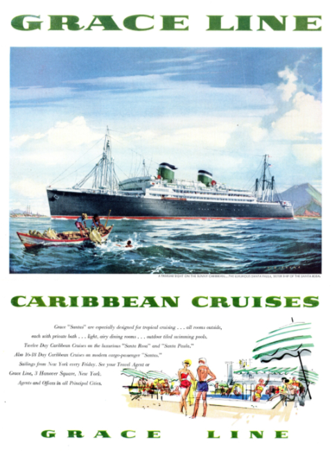 Grace Line, Santa Paula. Holiday magazine, November 1955.