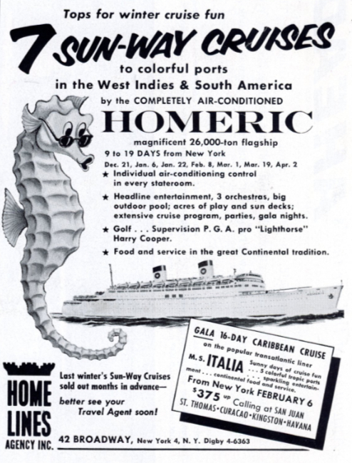 Homes Lines, Homeric. Holiday magazine, December 1957.