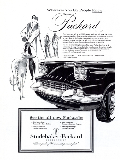 Packard. Holiday magazine, May 1958.