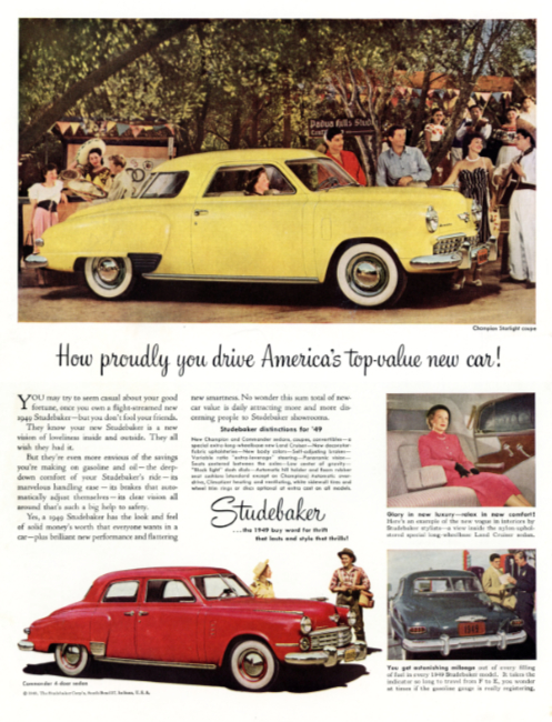 Studebaker. Life magazine, April 18, 1949.