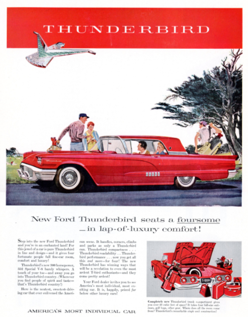 Thunderbird. Holiday magazine, April 1958.