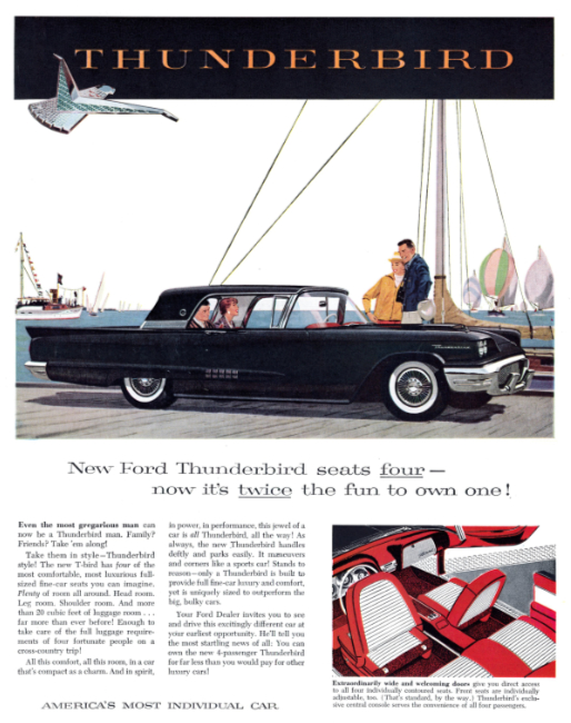 Thunderbird. Holiday magazine, May 1958.