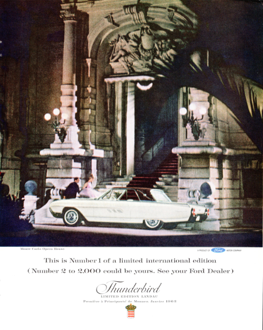 Thunderbird Limited Edition Landau. Holiday magazine, March 1963.