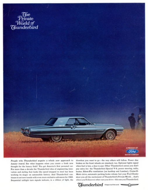 Thunderbird. Holiday magazine, March 1965.