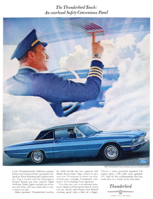 Thunderbird. Holiday magazine, April 1966.