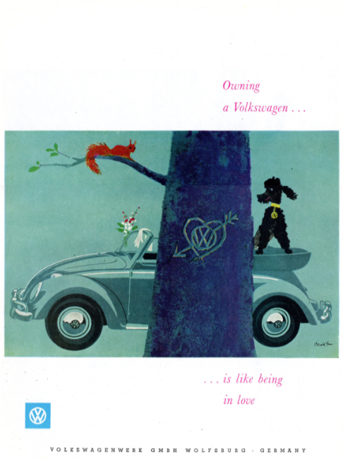 Volkswagen. Holiday magazine, January 1959.