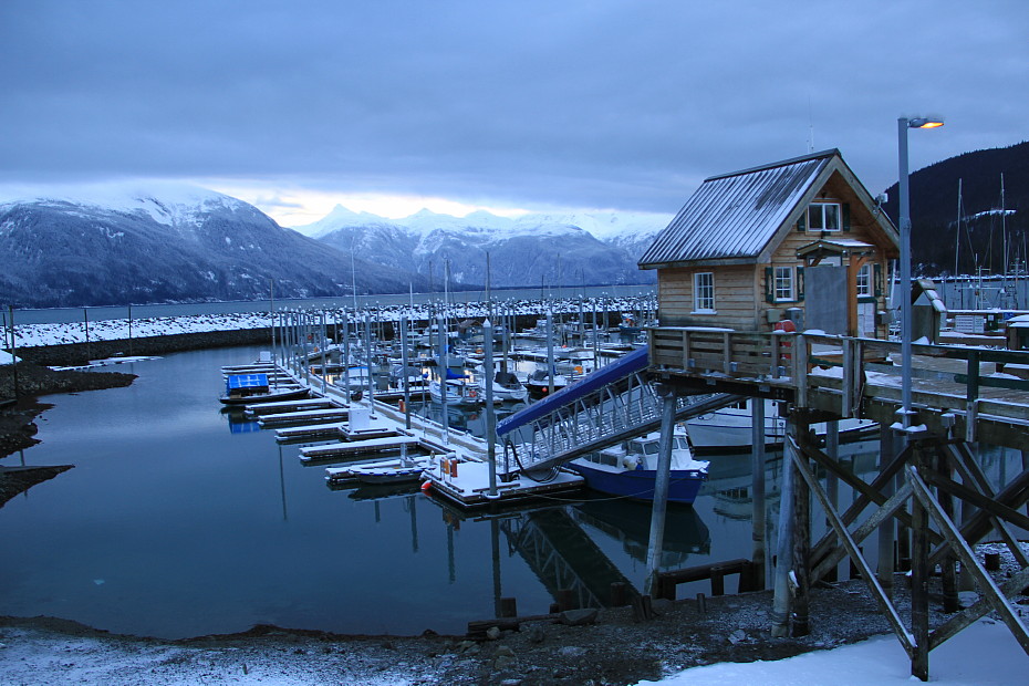 The Small Boat Harbor at Haines, Alaska, in the winter