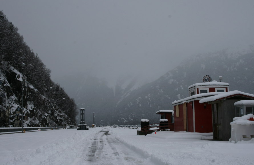 The Railroad Dock in Skagway after a heavy snow