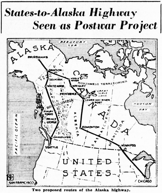 States-to-Alaska Highway Seen as Postwar Project - The Dispatch, January 21, 1942