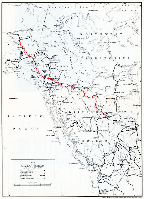 Alaska Highway map, 1961
