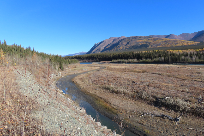 Km 5.9 of the Old Alaska Highway along the Kluane River on September 26, 2026.