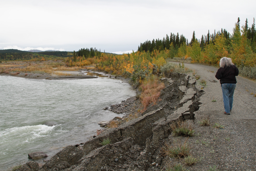 Km 4.0 of the Old Alaska Highway along the Kluane River on September 4, 2021.