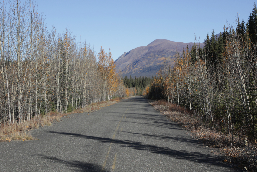 Km 0.8 of the Old Alaska Highway along the Kluane River on September 26, 2026.