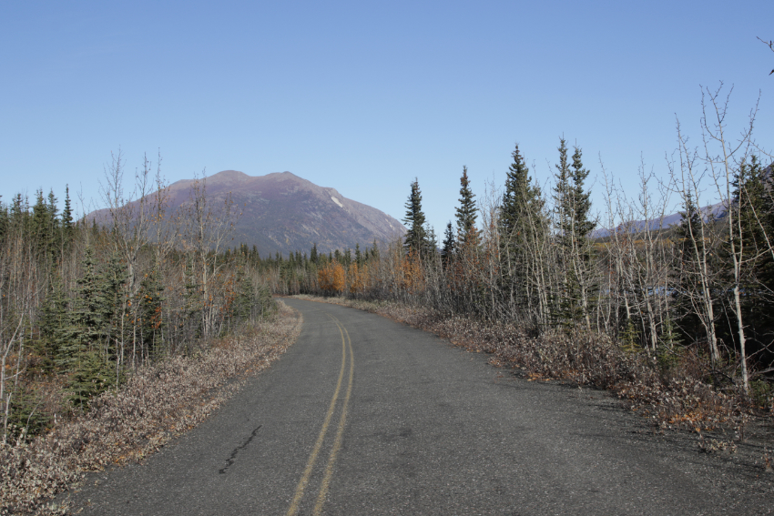 Km 4.9 of the Old Alaska Highway along the Kluane River on September 26, 2026.