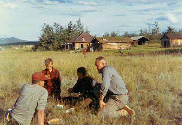 Resting at Fort Selkirk, 1967.