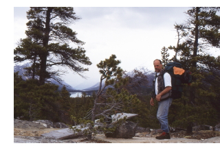 Murray Lundberg hiking the Chilkoot Trail, May 1998