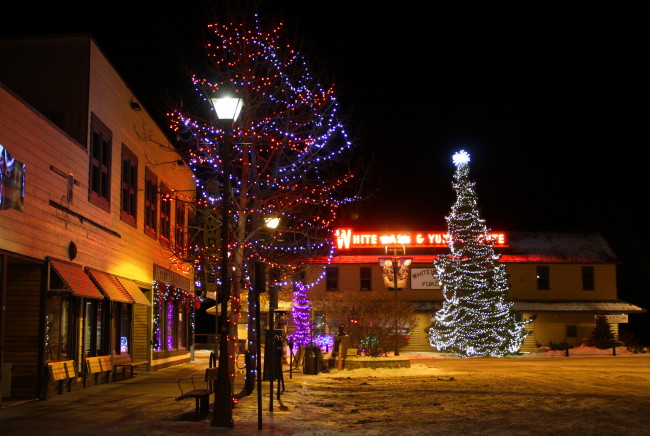 Christmas lights in Whitehorse