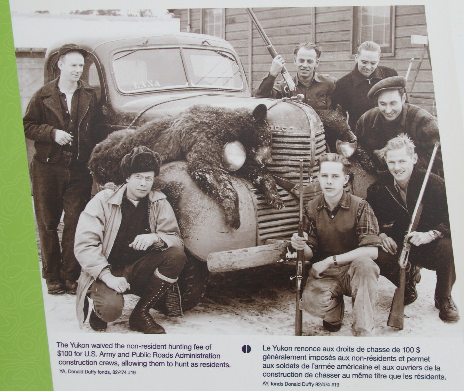 Hunting along the Alaska Highway during construction.