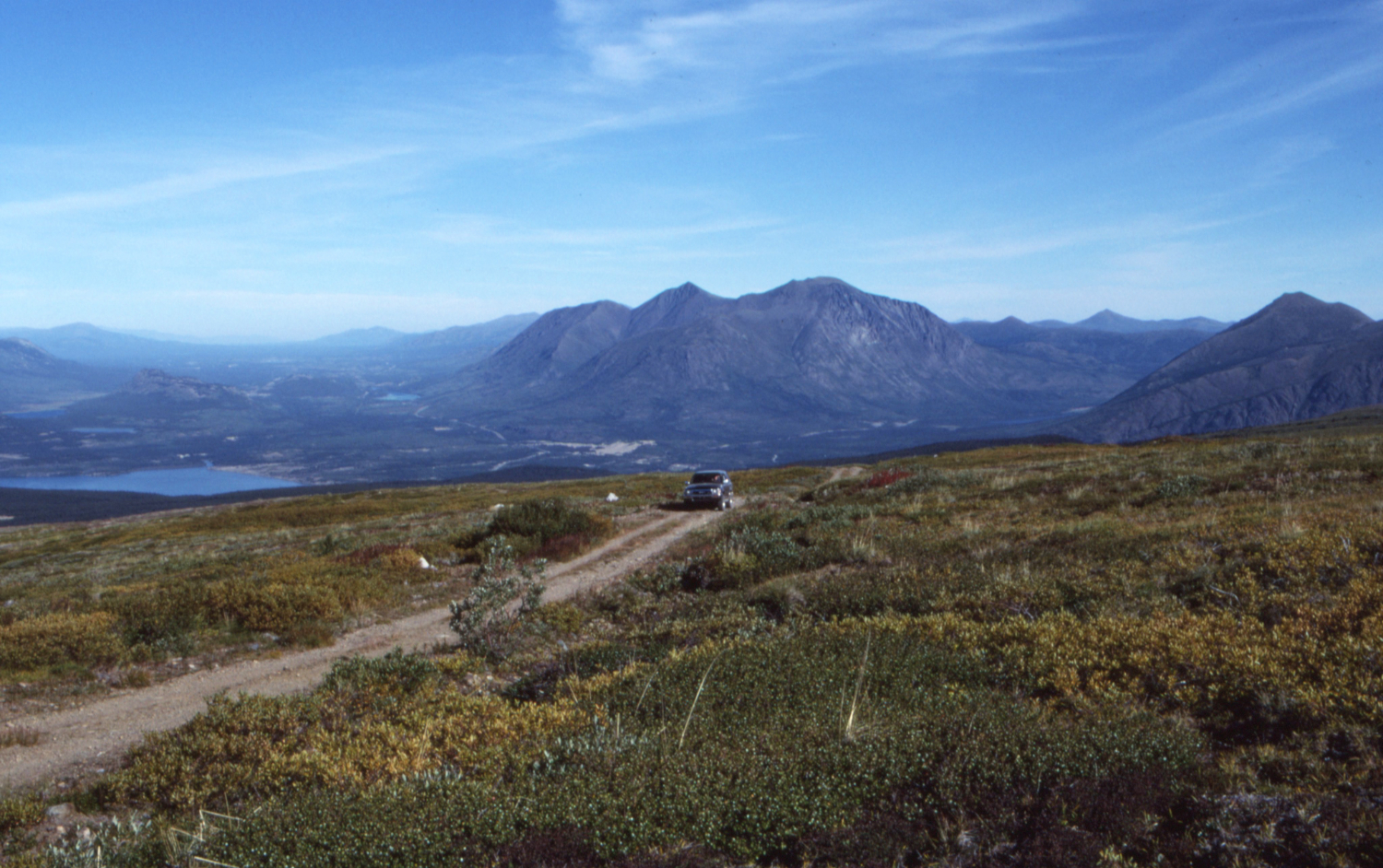 Heading up Montana Mountain, looking up the Watson River Valley towards Whitehorse.