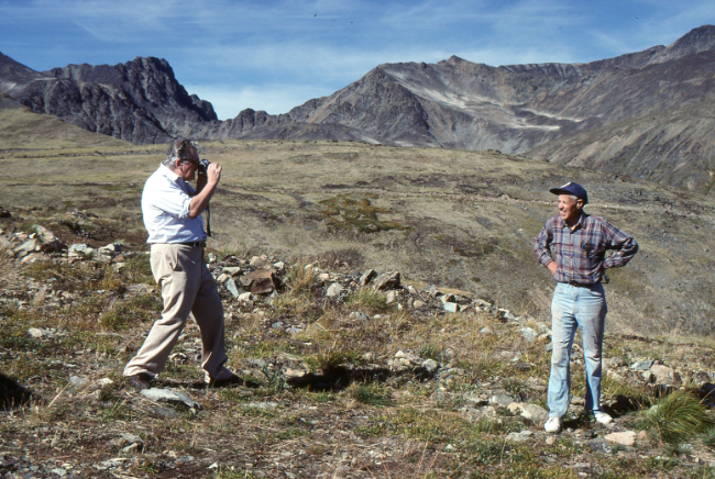 Jim Robb gets some photos of John Scott on Montana Mountain, Yukon.
