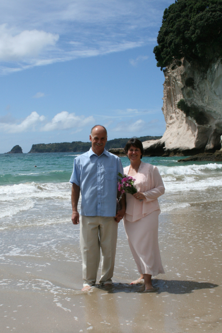 Cathy and I got married at Cathedral Cove, one of the most spectacular remote beaches in New Zealand