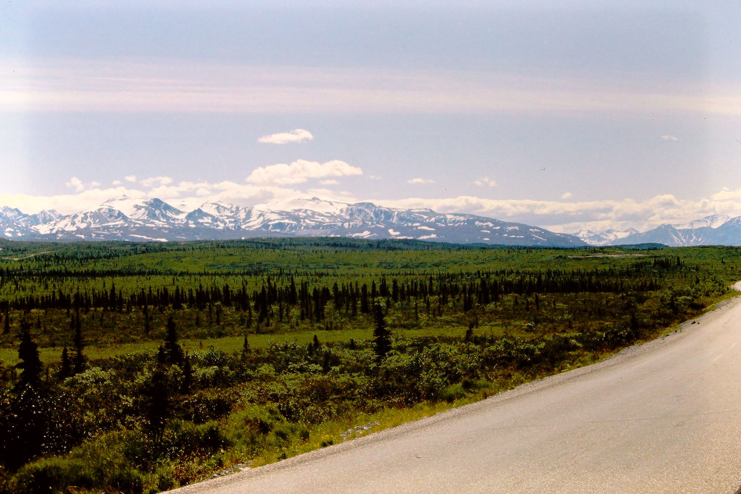 Driving south on the Richardson Highway, south of Delta Junction, 1966