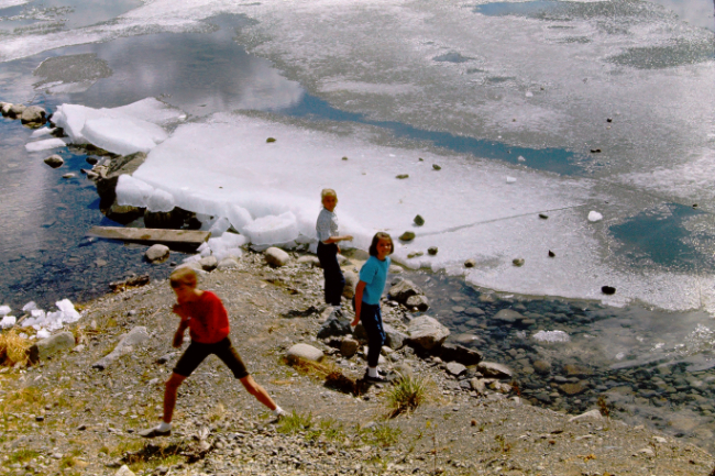 Ice on Summit Lake, Richardson Highway, June 1966