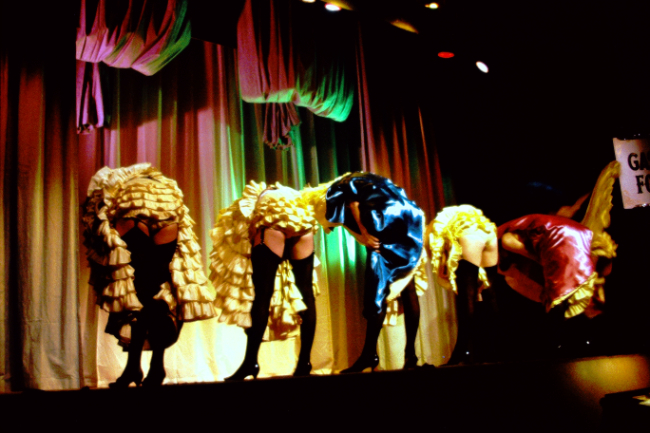 The can-can girls' finale in the Gaslight Follies, Dawson City, July 1966