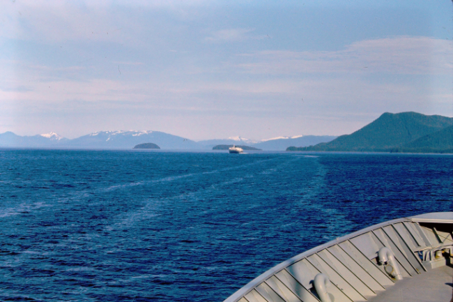 Meeting another Alaska ferry, July 1966