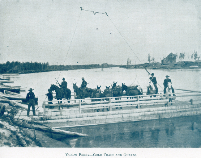 A Yukon Souvenir, 1904 - Yukon Ferry - Gold Train and Guards