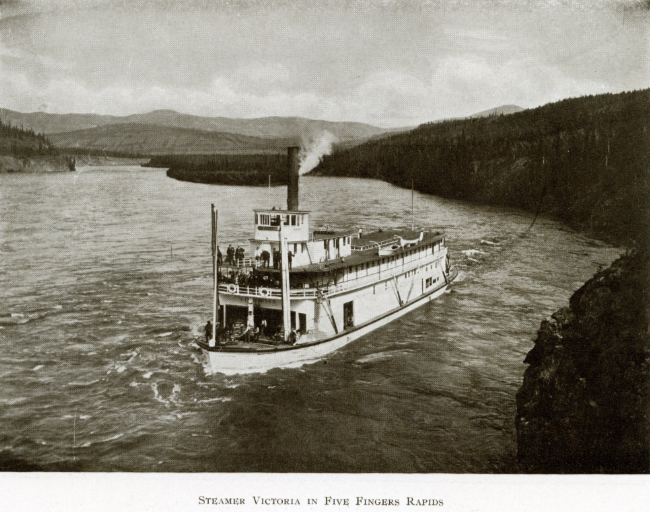 A Yukon Souvenir, 1904 - Steamer Victorian in Five Finger Rapids