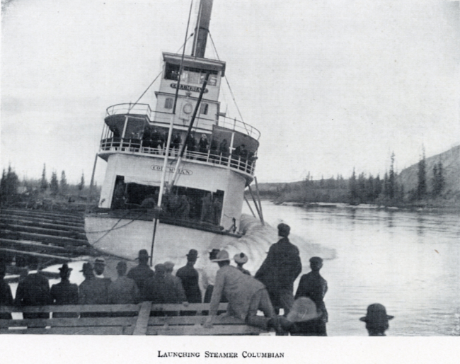 A Yukon Souvenir, 1904 - Launching Steamer Columbian