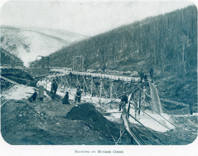 A Yukon Souvenir, 1904 - Sluicing on Hunker Creek