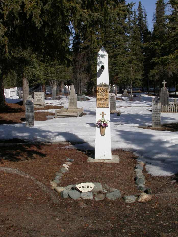 Headboard for E. J. 'Paddy' Burke and Grace Burke, Atlin Pioneer Cemetery, BC
