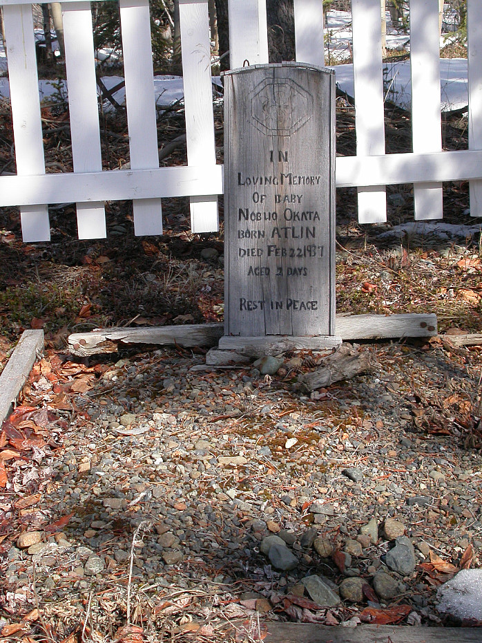 Headboard for baby Nobuo Okata, Atlin Pioneer Cemetery, BC