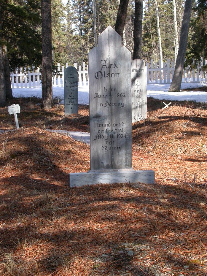 Headboard for Alex Olson, Atlin Pioneer Cemetery, BC