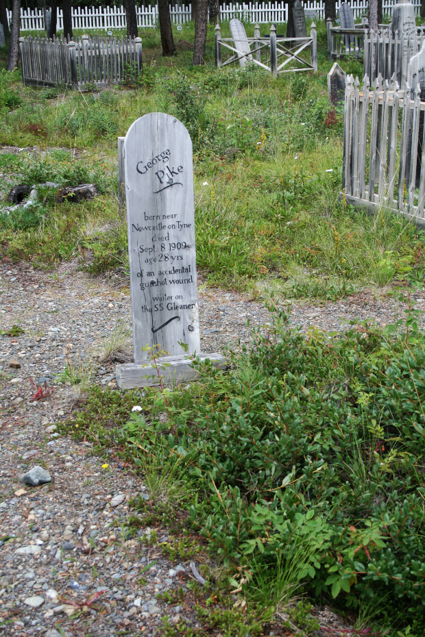 Headboard for George Pike, Atlin Pioneer Cemetery, BC
