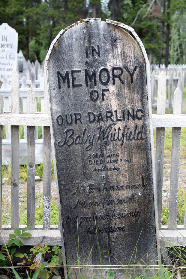 Headboard for Baby Whitfield, Atlin Pioneer Cemetery, BC