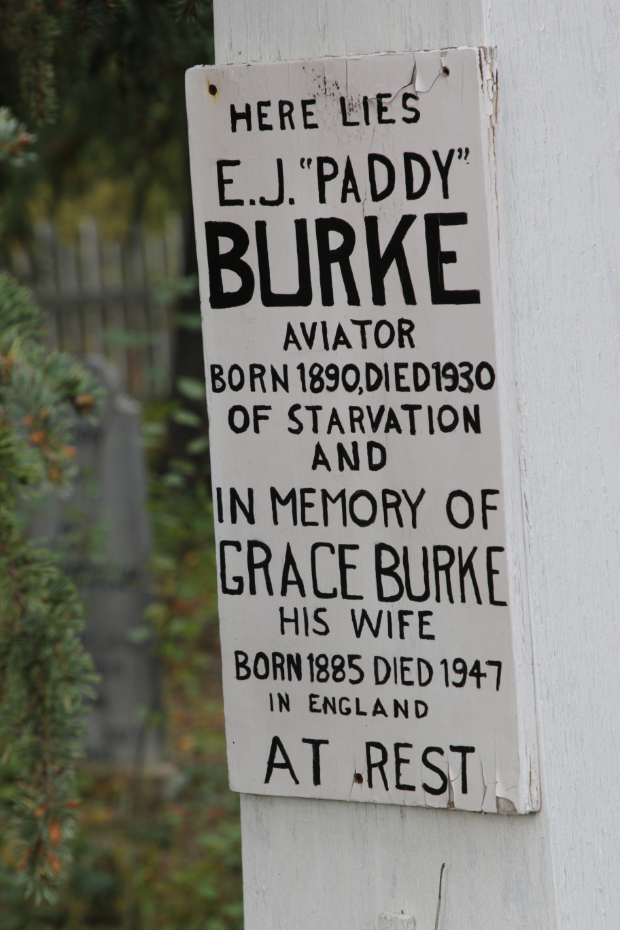 Headboard for E. J. 'Paddy' Burke and Grace Burke, Atlin Pioneer Cemetery, BC